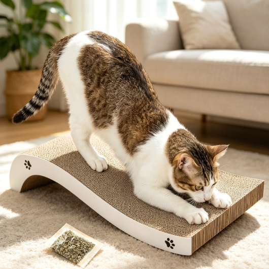 Single Double-Sided Catnip Scratching Board