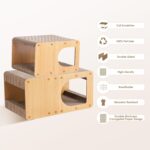 Brown Cardboard Cat Scratcher House - Image 2