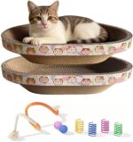 Oval Cat Scratcher with Toys 2-Piece