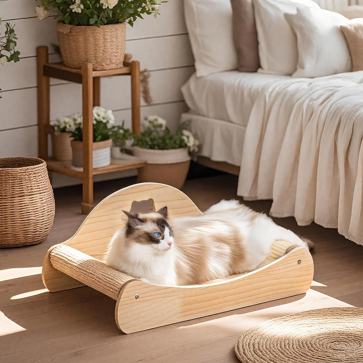 71SZwJoCqEL._AC_SL1500_.jpg Large Horizontal Sisal Cat Scratcher Chaise Lounge - Image 1