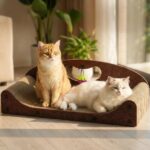 Large Brown Cat Scratcher Couch with Ball