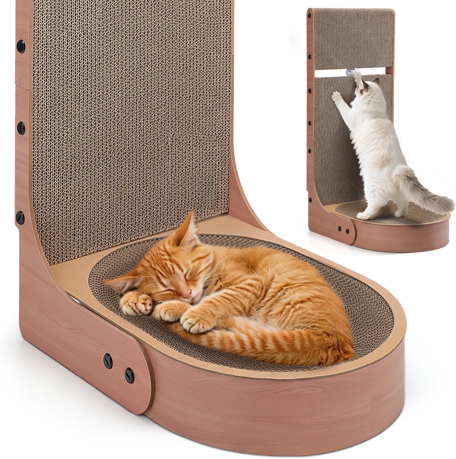 814DoOaGmwL._AC_SL1500_.jpg Multifunctional L-Shape Cat Scratch Pad Wall-Mounted - Image 1