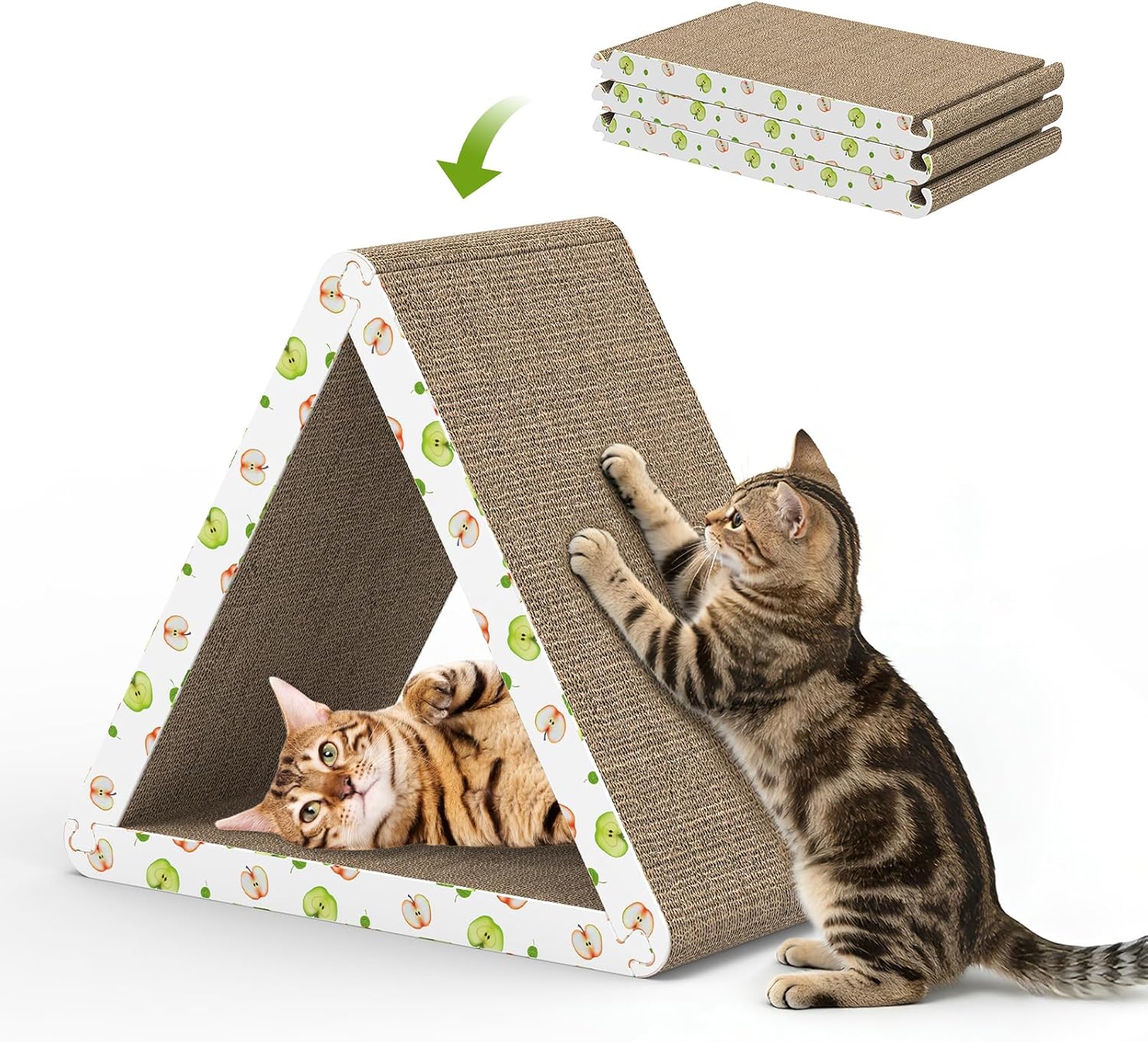 81uNNPbLzL._AC_SL1500_.jpg Triangular Cat Scratcher Six Usable Sides - Image 1