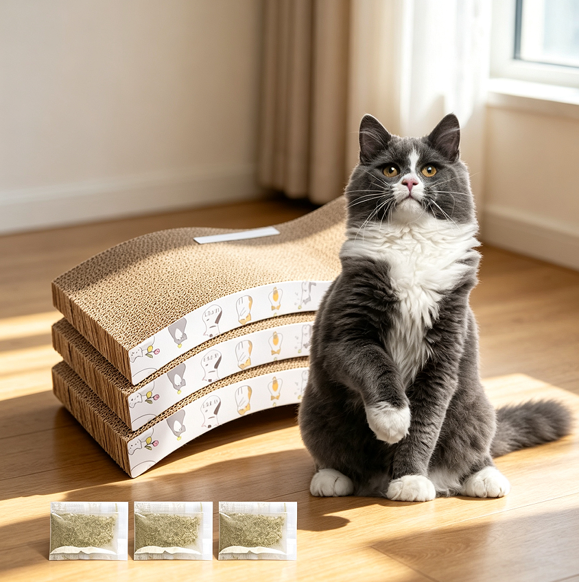 9 S-Shaped Cat Scratching Lounger 3-Pack - Image 1